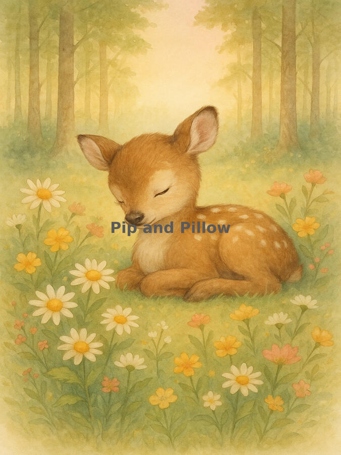 Sleeping Fawn in Forest